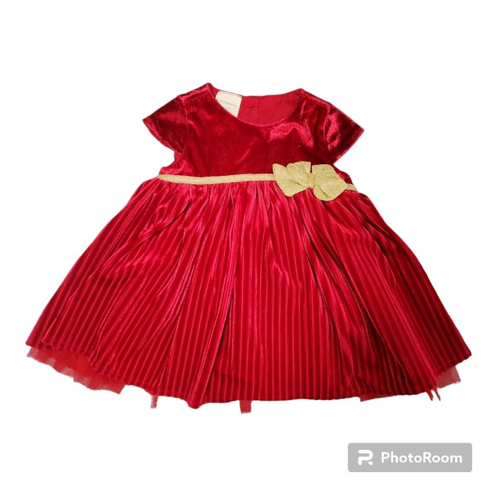 First Impressions 6-9 Months Red Velvet Holiday Dress Bloomers 2 PC Set NWT Baby